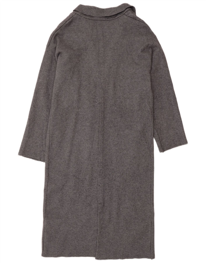 Maglione cardigan lungo da donna Zara UK 14 Viscosa grigio medio