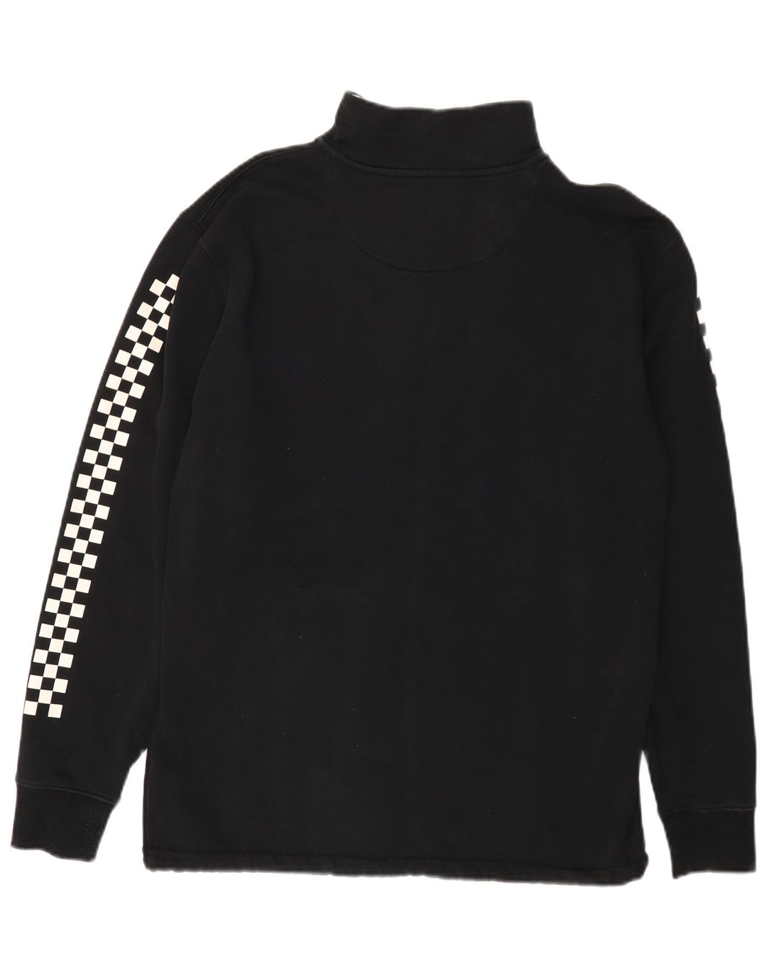 Felpa da uomo con collo con zip VANS, maglione, cotone geometrico nero medio