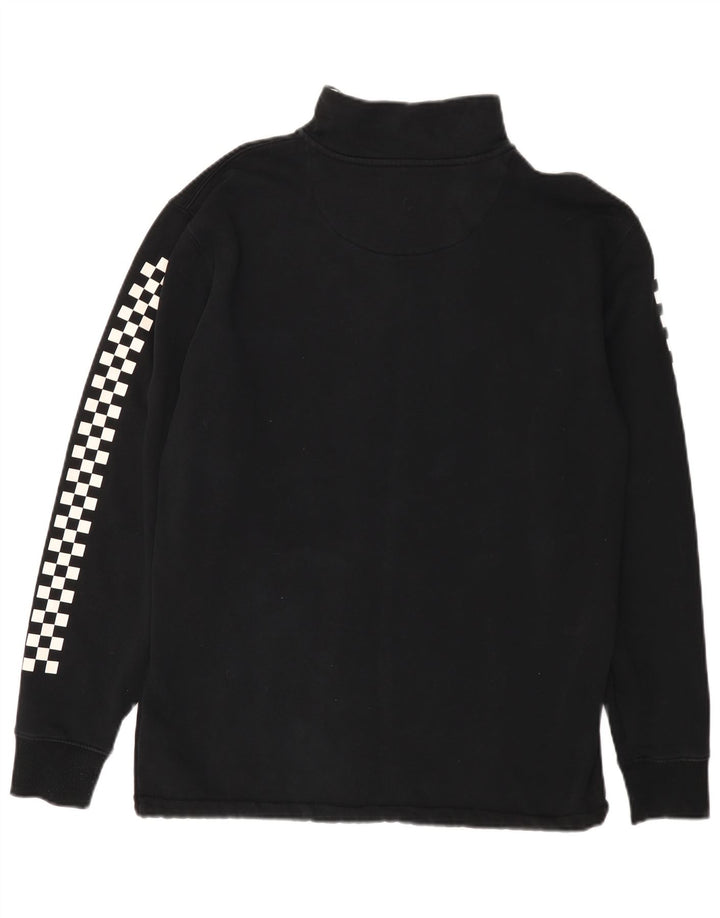 Felpa da uomo con collo con zip VANS, maglione, cotone geometrico nero medio