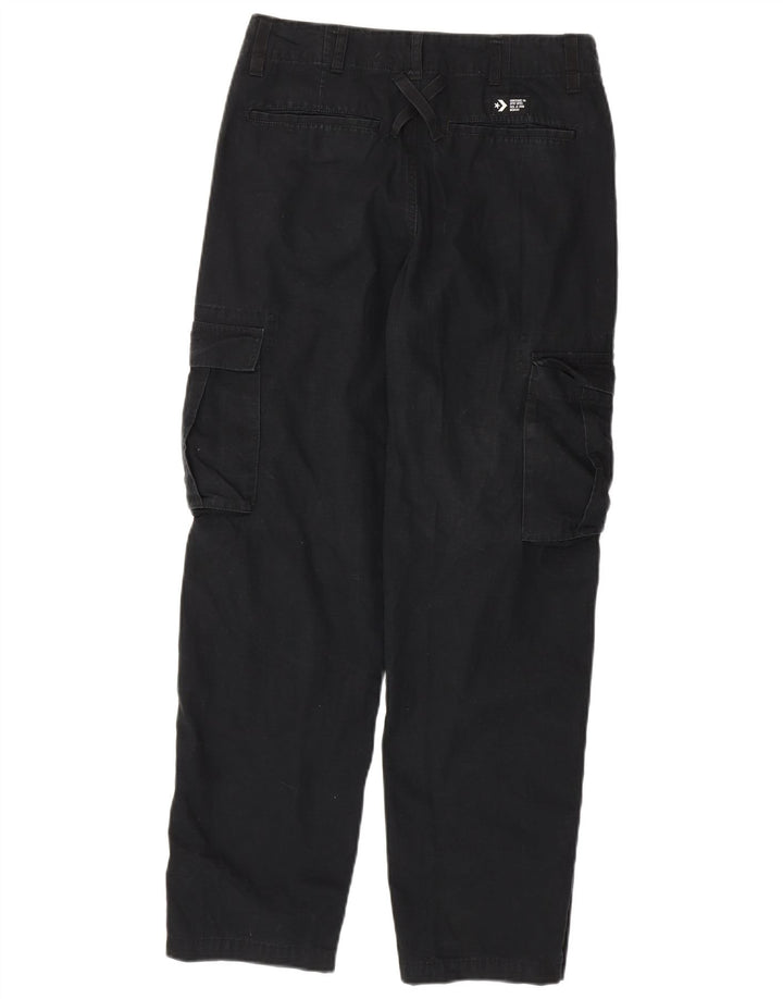 Pantaloni cargo dritti da donna CONVERSE W27 L28 cotone nero