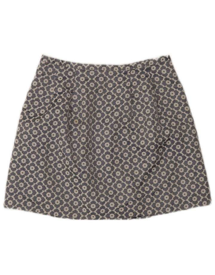 Minigonna da donna Oasis UK 10 piccola W28 poliestere floreale grigio