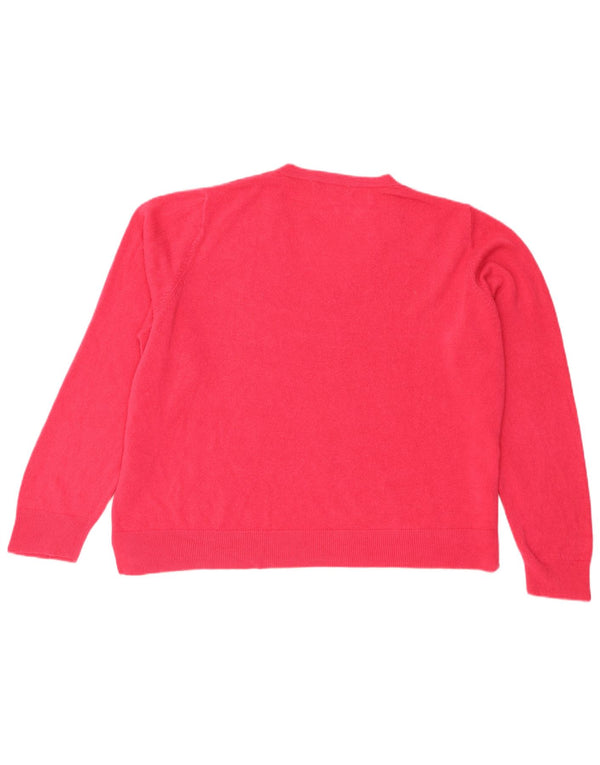Maglione maglione con scollo a V da donna Marks & Spencer UK 24 4XL Acrilico rosa
