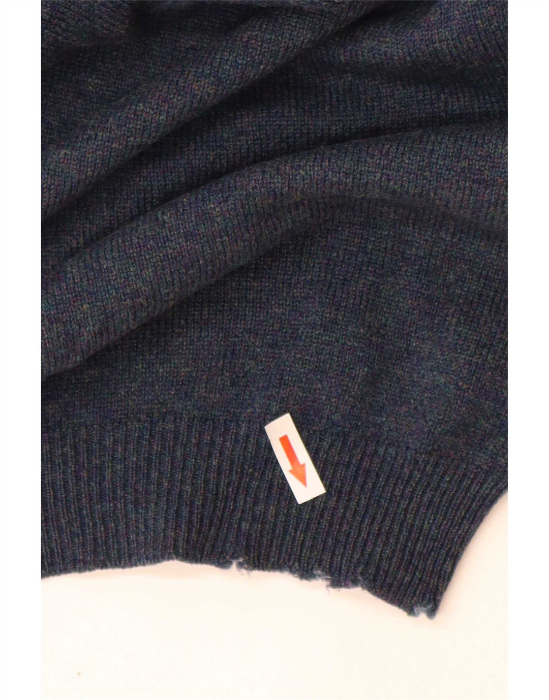 Maglione maglione girocollo da uomo Marks & Spencer blu medio in lana d'agnello