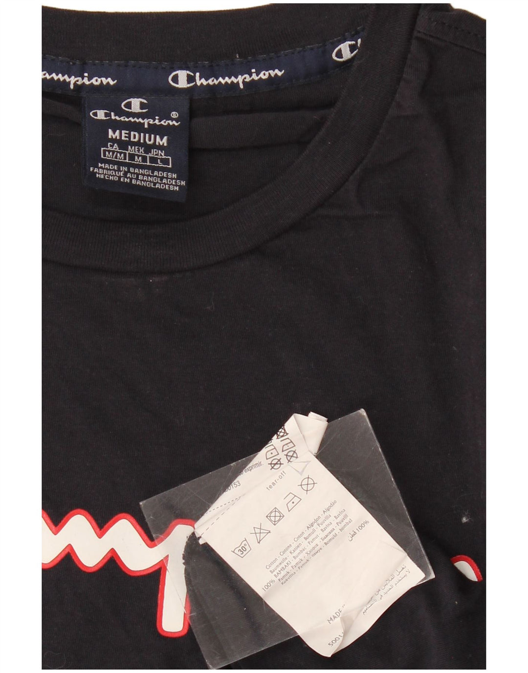 T-shirt grafica da uomo CHAMPION Top in cotone blu navy medio