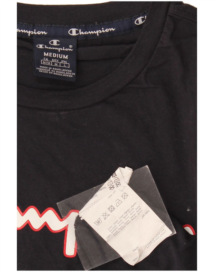 T-shirt grafica da uomo CHAMPION Top in cotone blu navy medio