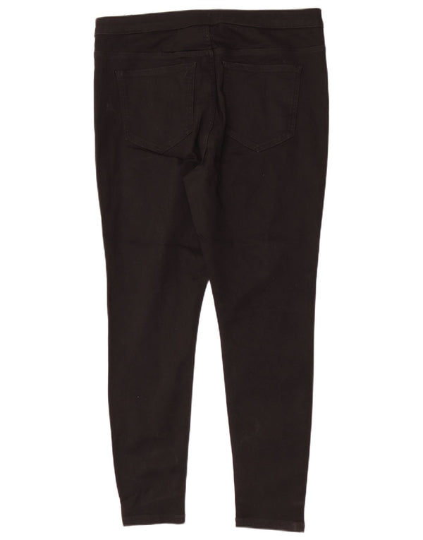 Pantaloni casual a vita alta da donna Marks & Spencer UK 18 XL W34 L28 Nero