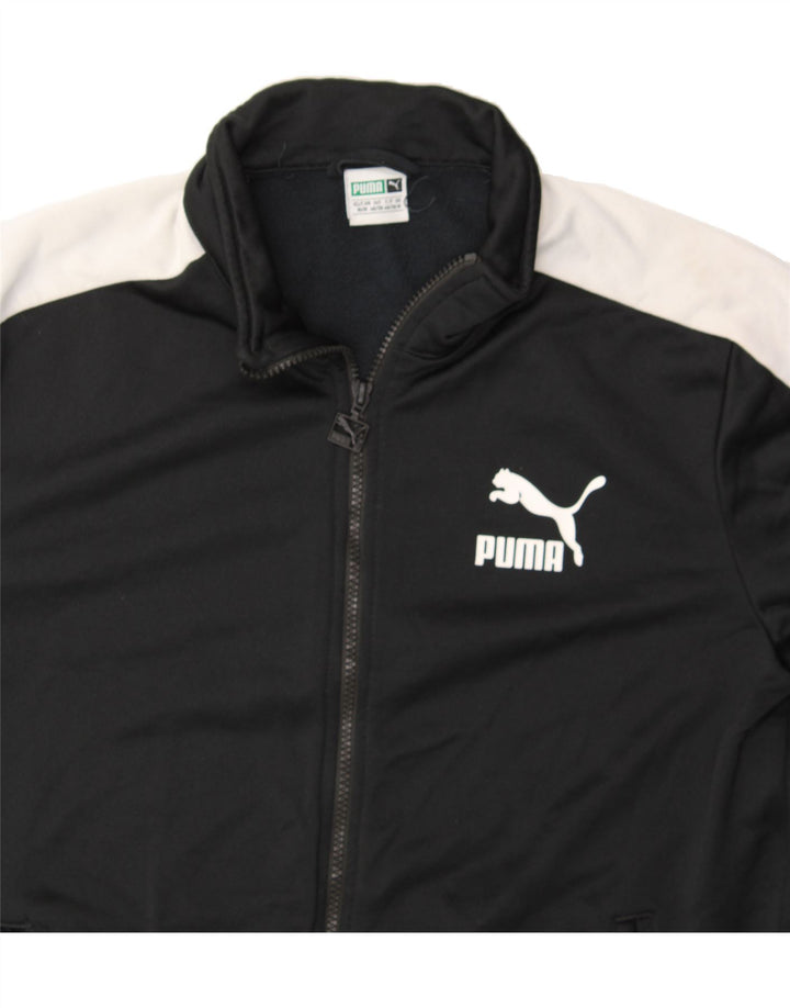 PUMA Mens Tracksuit Top Jacket Medium Black Colourblock Polyester Vintage Puma and Second-Hand Puma from Messina Hembry 
