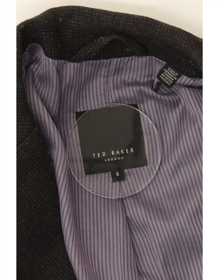 Cappotto militare da uomo Ted Baker taglia 4 grande in lana grigia
