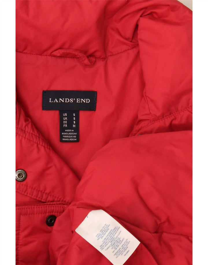 Gilet imbottito oversize da donna Lands End UK 10 piccolo nylon rosso