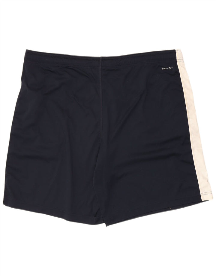 Pantaloncini sportivi Nike Dri Fit da uomo XL in poliestere color block blu navy