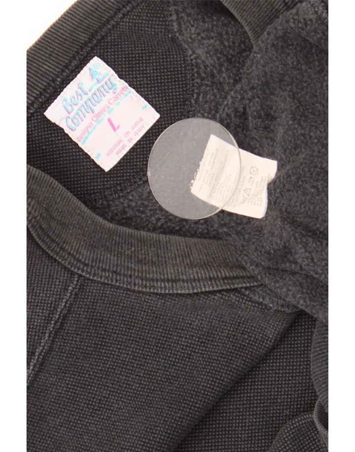 Felpa da uomo Best Company Maglione grande cotone nero
