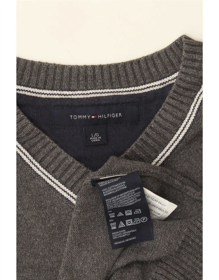 Canotta da uomo Tommy Hilfiger Canotta grande in cotone grigio