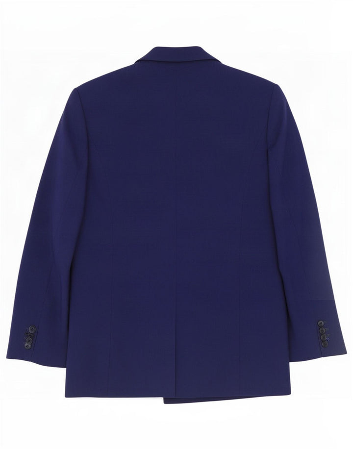 Jacques Vert Giacca blazer a 5 bottoni da donna UK 12 Lana blu medio