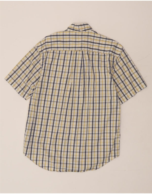 Camicia da uomo a maniche corte Nautica in cotone a quadri gialli piccoli
