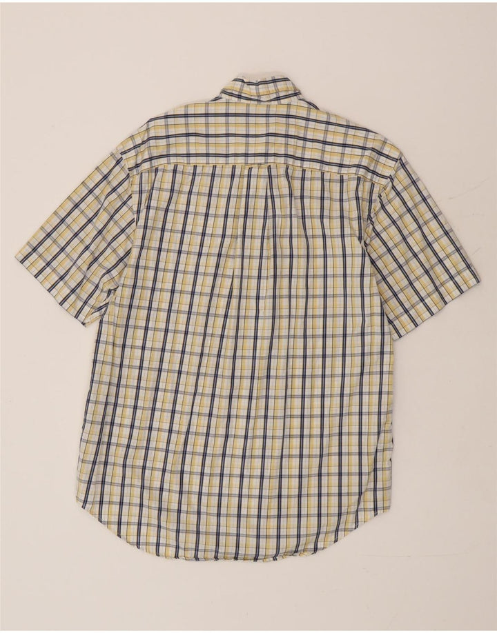 Camicia da uomo a maniche corte Nautica in cotone a quadri gialli piccoli