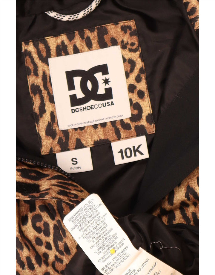 Cappotto giacca a vento con cappuccio da donna DC UK 10 piccola stampa animalier multicolore