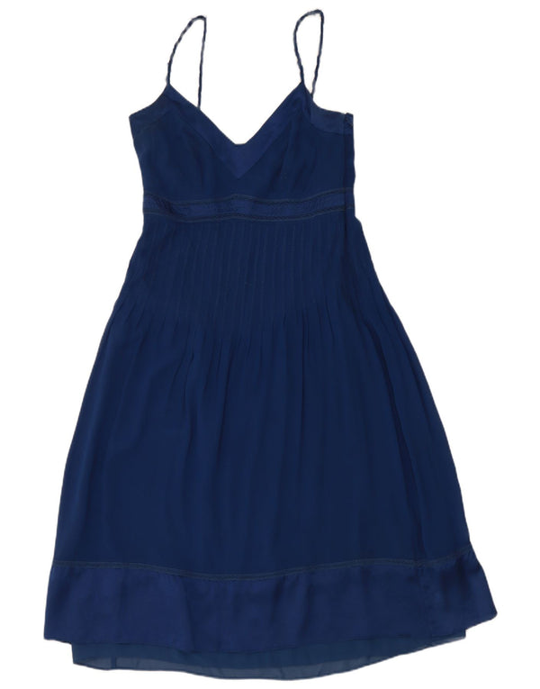 Vestito estivo da donna Karen Millen UK 10 piccolo in seta blu navy