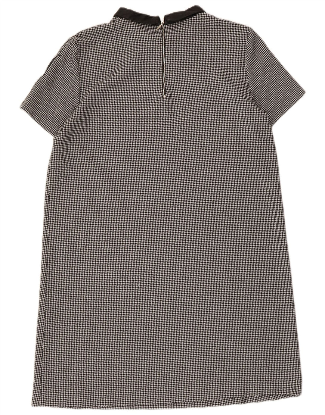 Abito a trapezio da donna Zara UK 14 Grande poliestere pied de poule nero