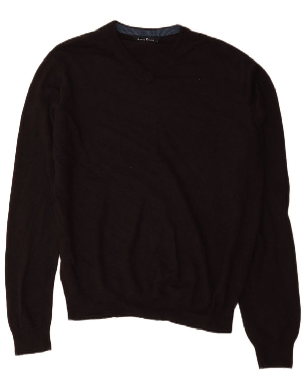 Maglione da uomo con scollo a V James Pringle, acrilico nero medio