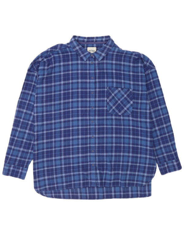 Camicia overshirt da donna in flanella Fat Face UK 20 2XL Cotone a quadri blu