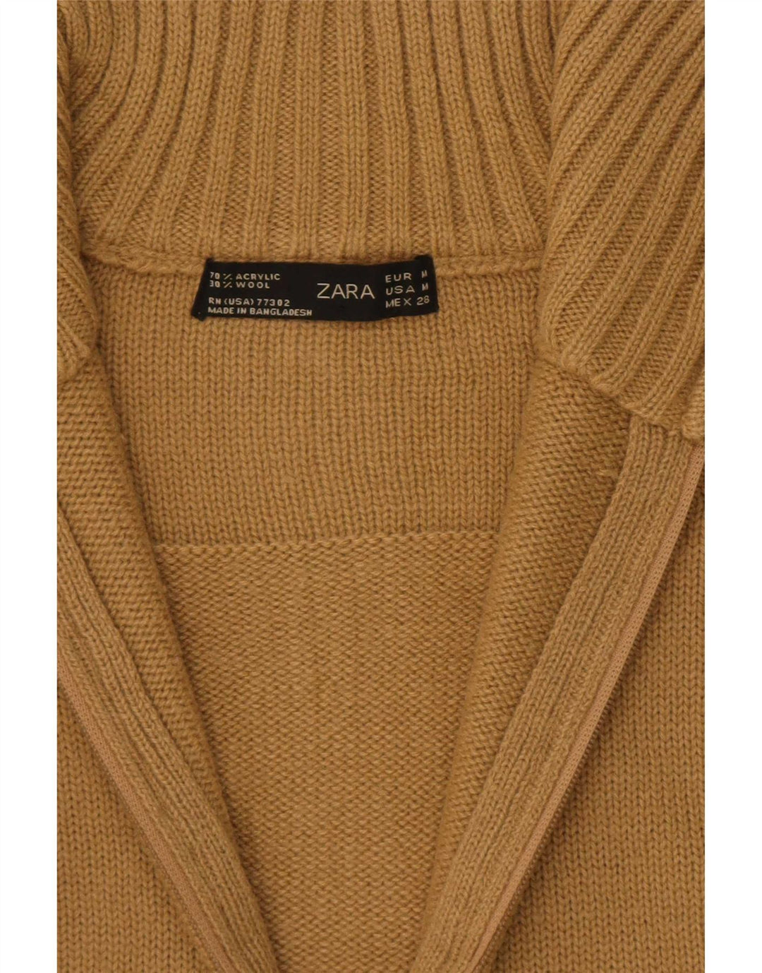 Maglione cardigan da donna Zara UK 12 Acrilico kaki medio