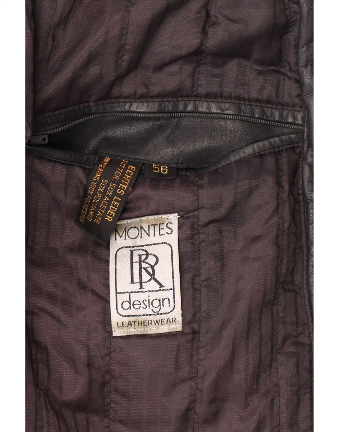 Cappotto in pelle da uomo Montes IT 56 3XL Pelle nera