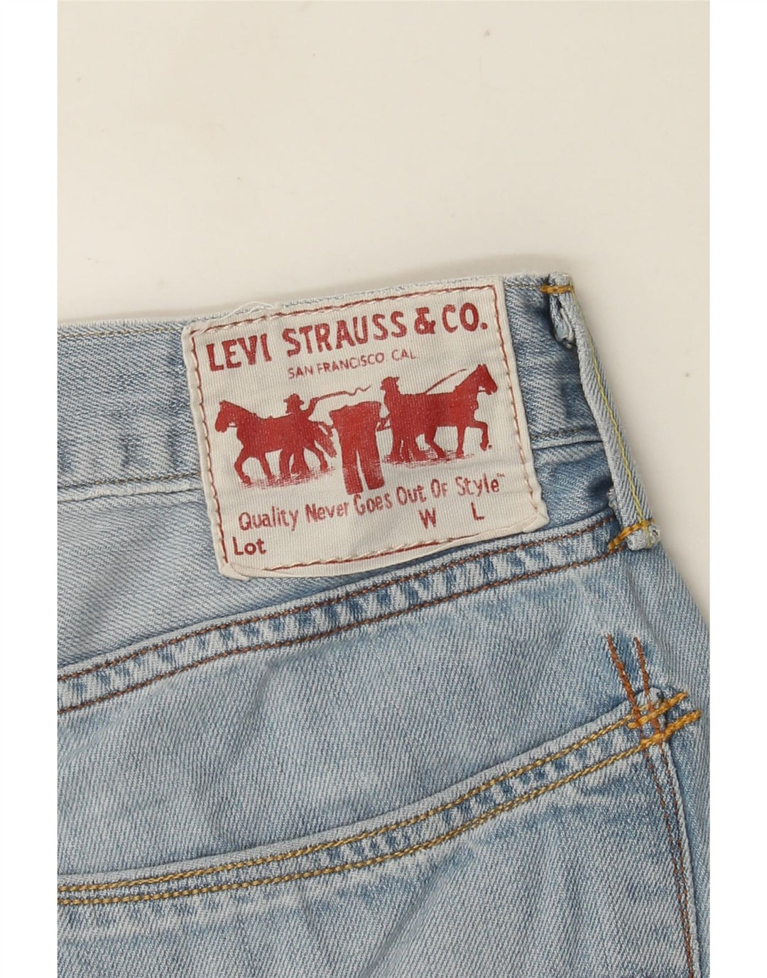 Pantaloncini di jeans Levi's 504 da uomo W32 in cotone blu medio