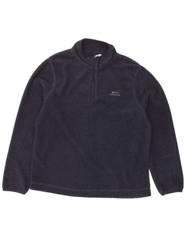 Felpa con collo con zip da uomo Weird Fish, grande poliestere blu navy