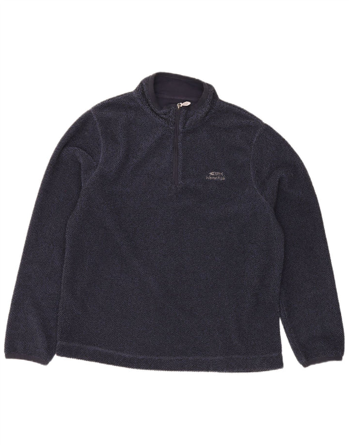 Felpa con collo con zip da uomo Weird Fish, grande poliestere blu navy