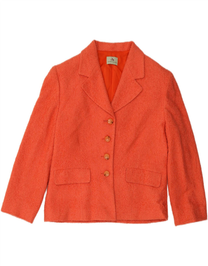 ARMORICA Womens 4 Button Blazer Jacket IT 46 Large Orange Wool Vintage Armorica and Second-Hand Armorica from Messina Hembry 