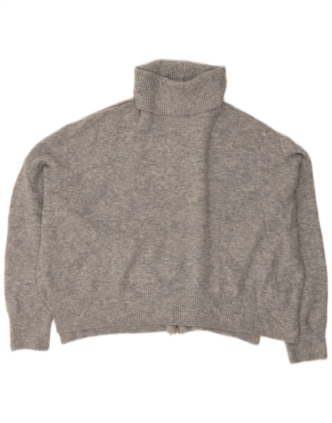 Topshop Maglione da donna corto oversize con collo alto UK 12 Grigio medio