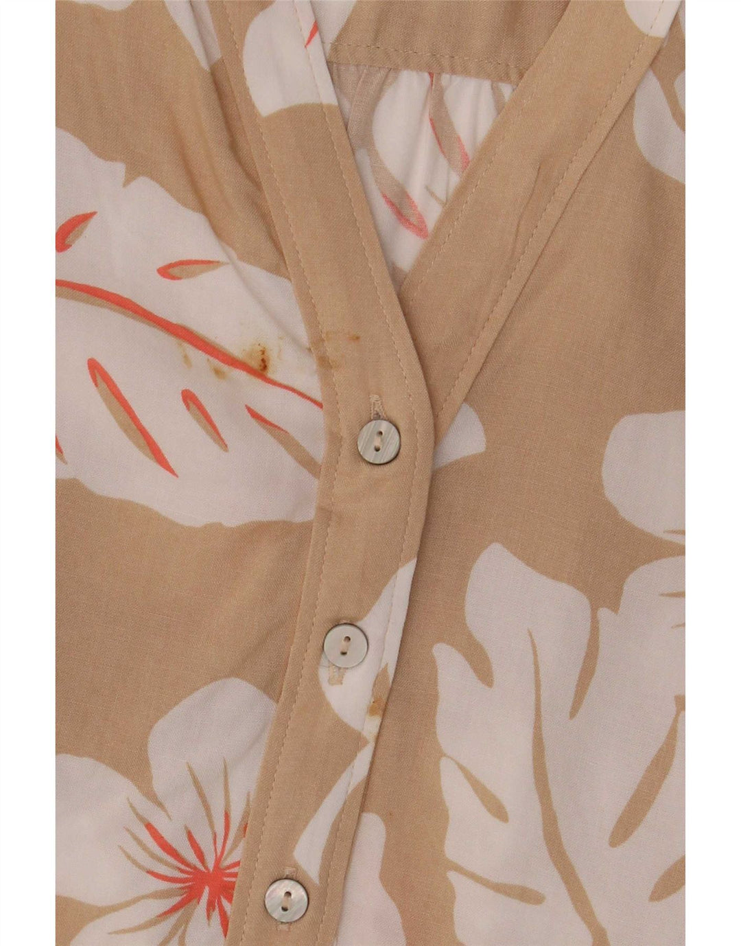 Camicia pullover da donna Marks & Spencer UK 20 2XL Viscosa floreale beige