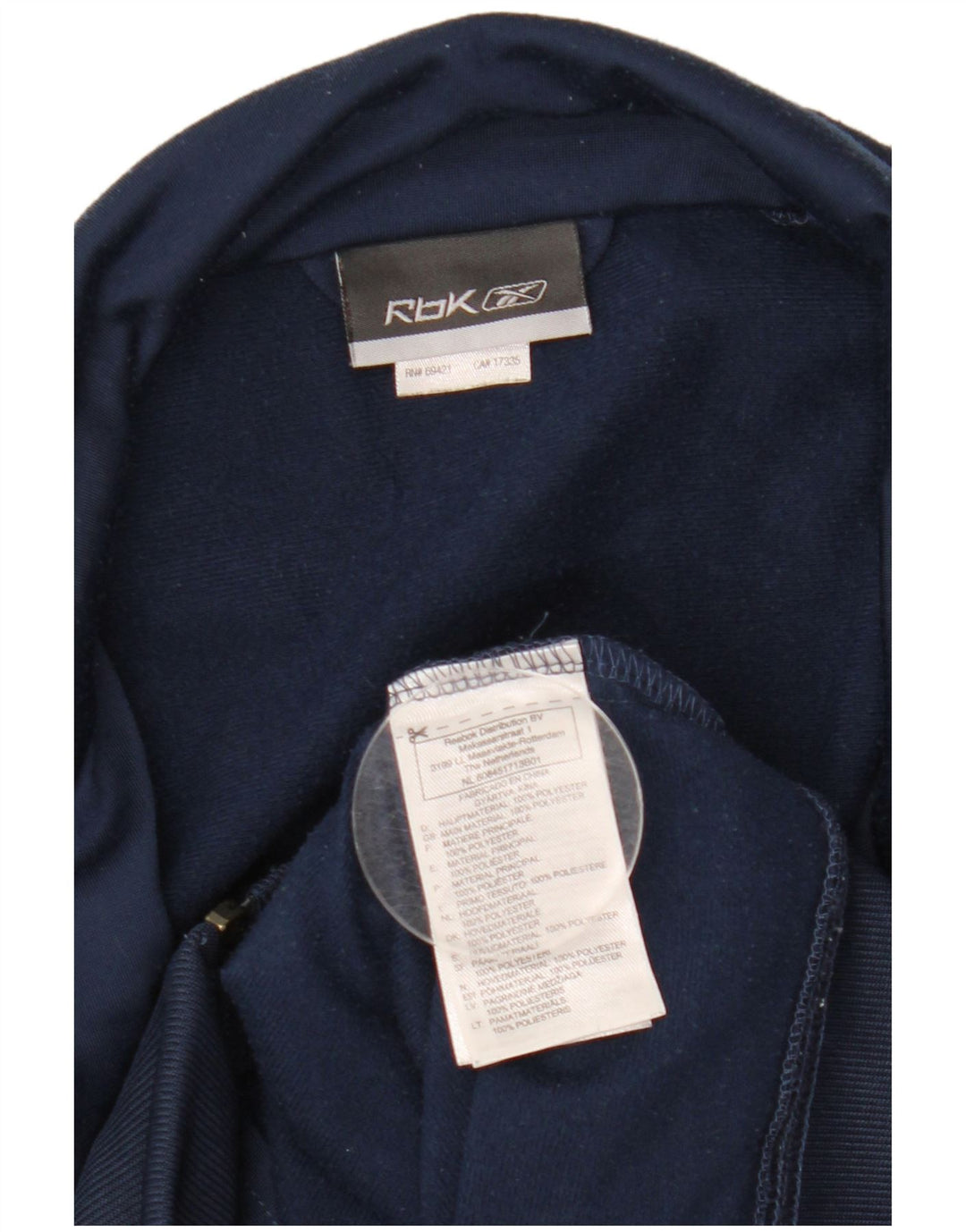 Giacca da ginnastica da uomo Reebok Small in poliestere color block blu navy