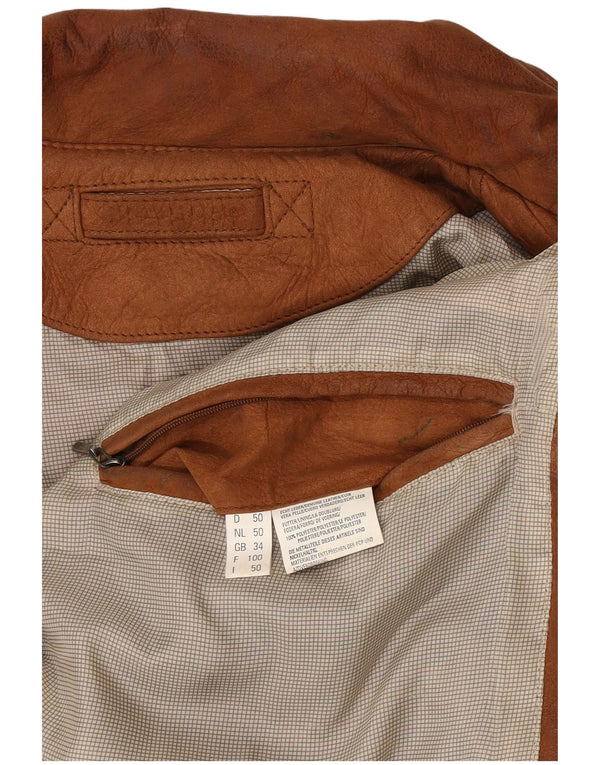 Giacca in pelle da uomo vestibilità ampia Trapper UK 34 XS in pelle marrone