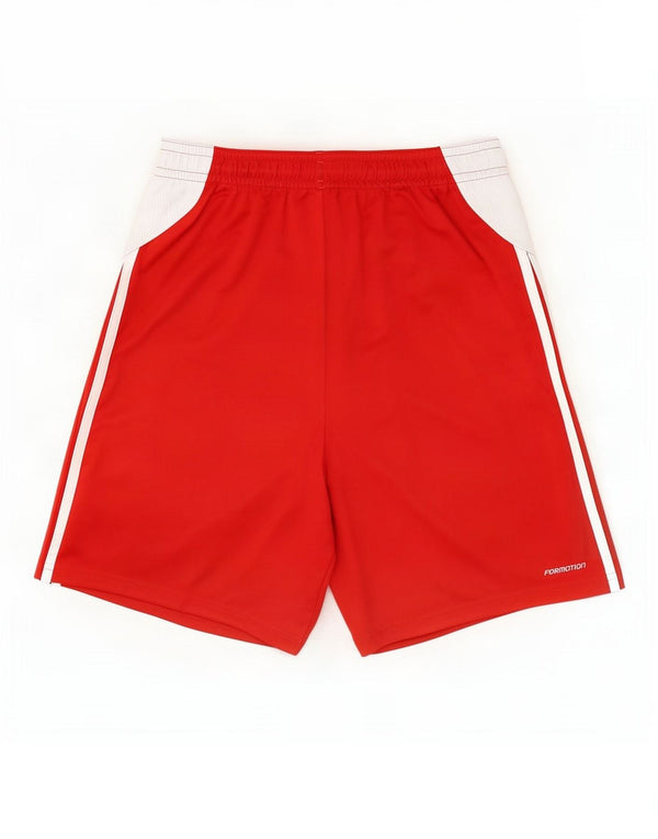 Pantaloncini sportivi Adidas da uomo grandi in poliestere color block rosso