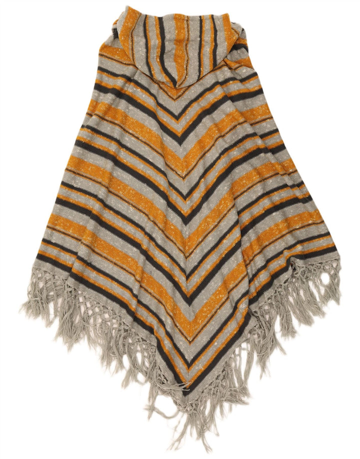 Maglione cardigan con cappuccio da donna vintage taglia unica a righe multicolori