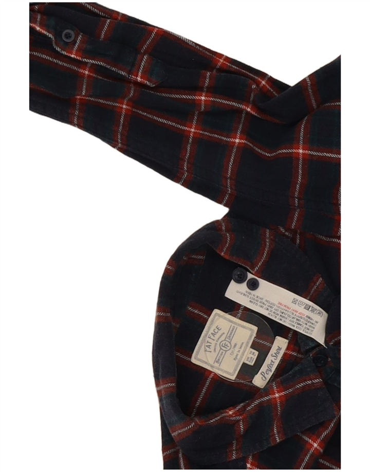 Camicia di flanella da donna Fat Face UK 10 Piccolo cotone a quadri blu navy