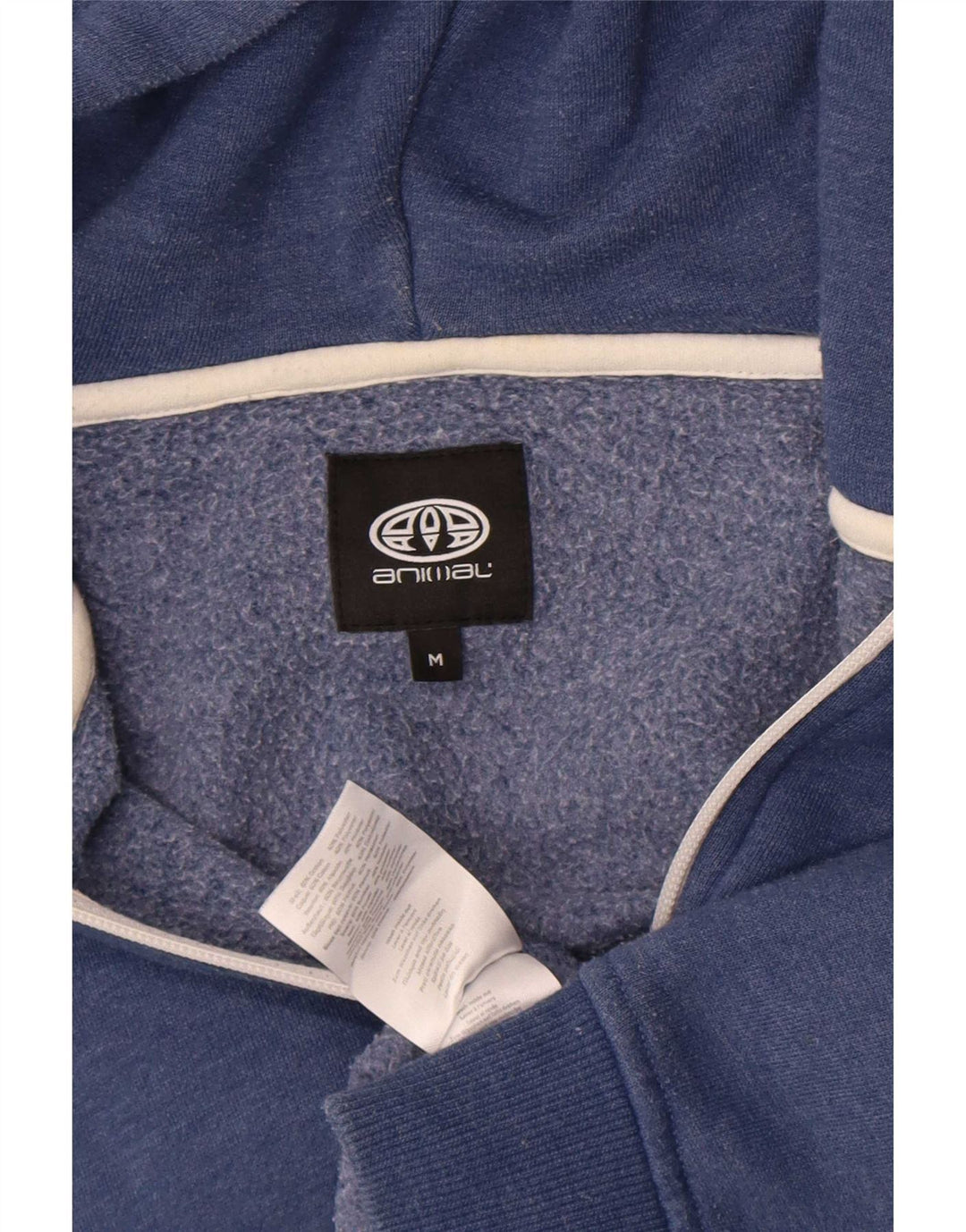 Maglione con cappuccio e zip da uomo Animal in cotone blu medio