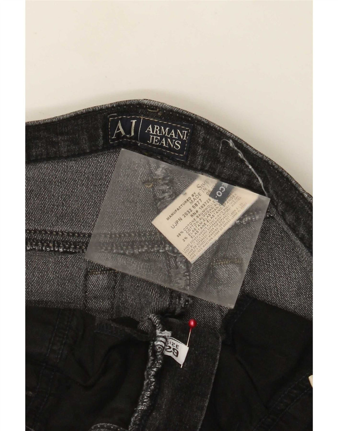 Jeans Bootcut da donna Armani W29 L28 cotone nero