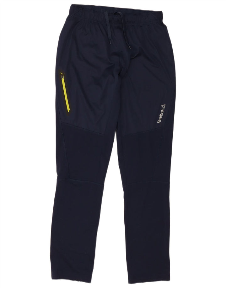 Pantaloni da tuta da uomo Reebok Small in poliestere blu navy