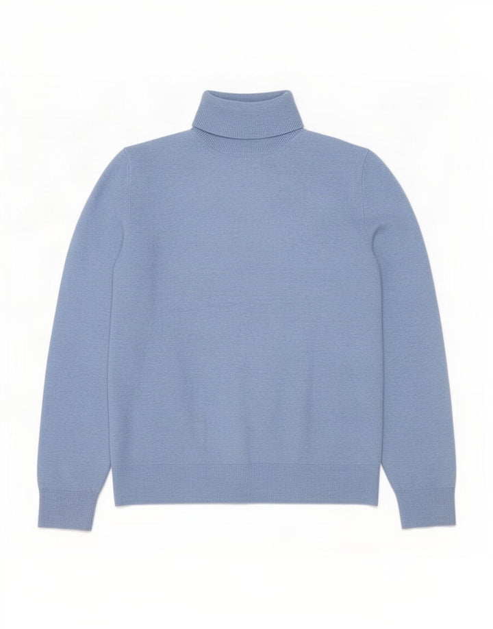 Maglione maglione a collo alto da donna Marks & Spencer UK 16 grande poliestere blu