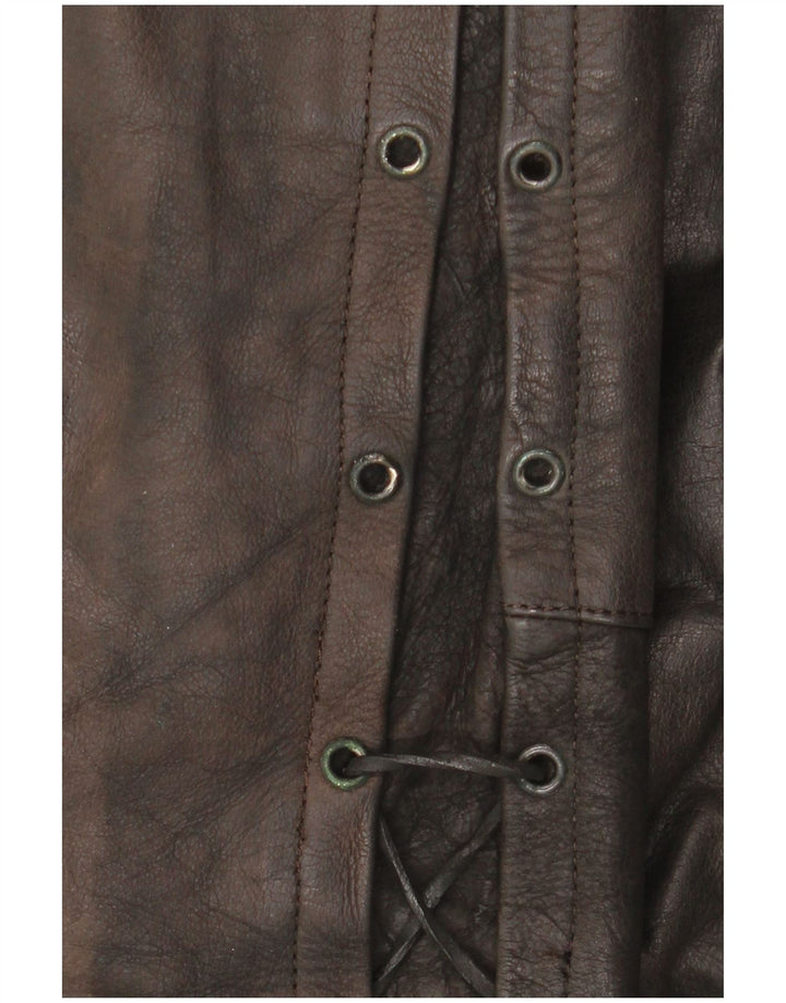 Pantaloni in pelle vintage da uomo W36 L34 neri