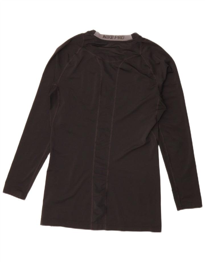 NIKE Top grafico da uomo Dri Fit a maniche lunghe in poliestere nero medio