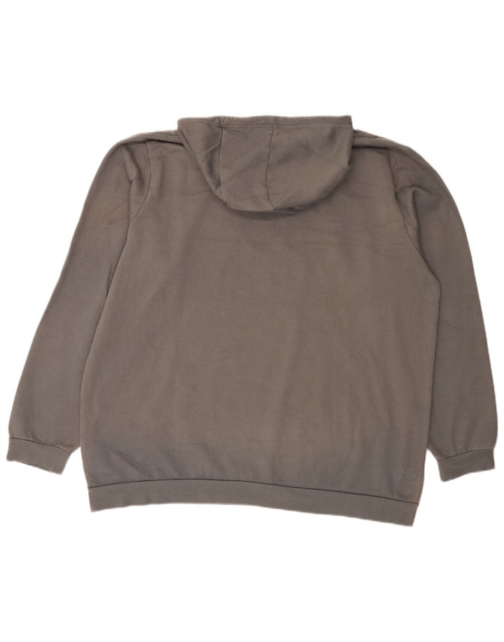 Felpa con cappuccio da uomo Adidas 2XL in cotone grigio