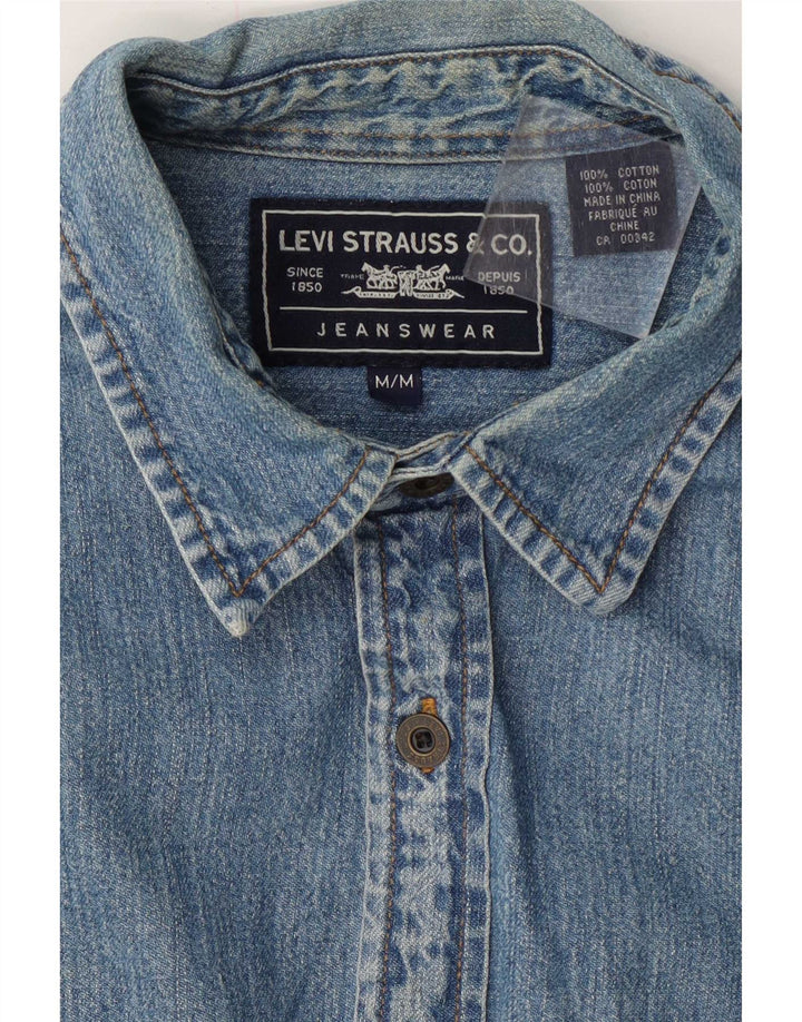 Camicia di jeans a maniche corte da uomo Levi's in cotone blu medio