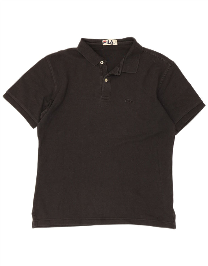 Polo da uomo Fila Small in cotone nero