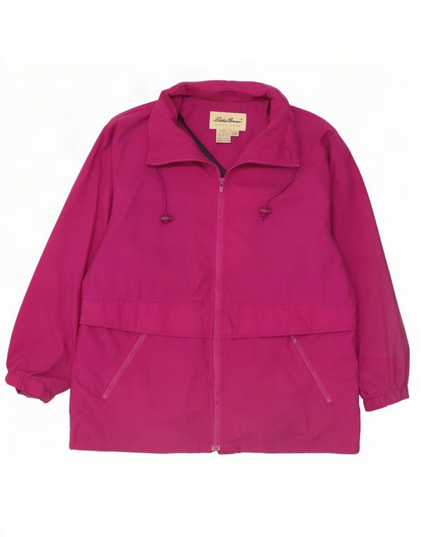 Giacca antipioggia da donna vestibilità ampia Eddie Bauer UK 14 nylon rosa medio
