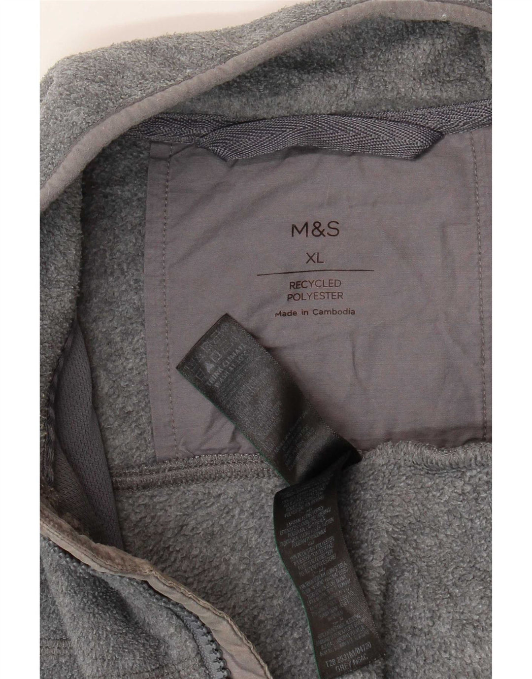 Giacca in pile da uomo Marks & Spencer UK 42 XL Poliestere grigio