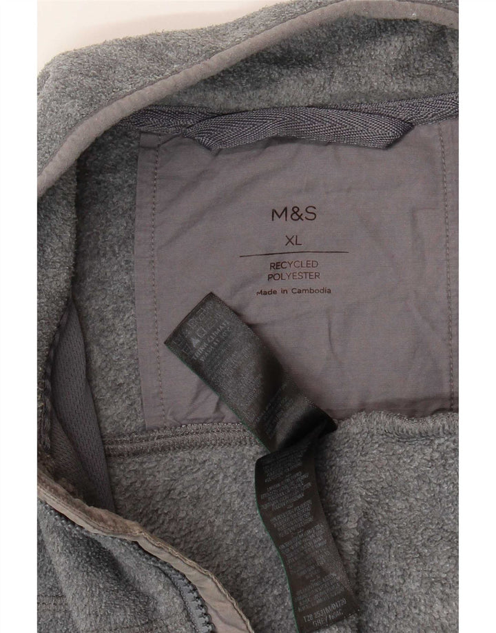 Giacca in pile da uomo Marks & Spencer UK 42 XL Poliestere grigio