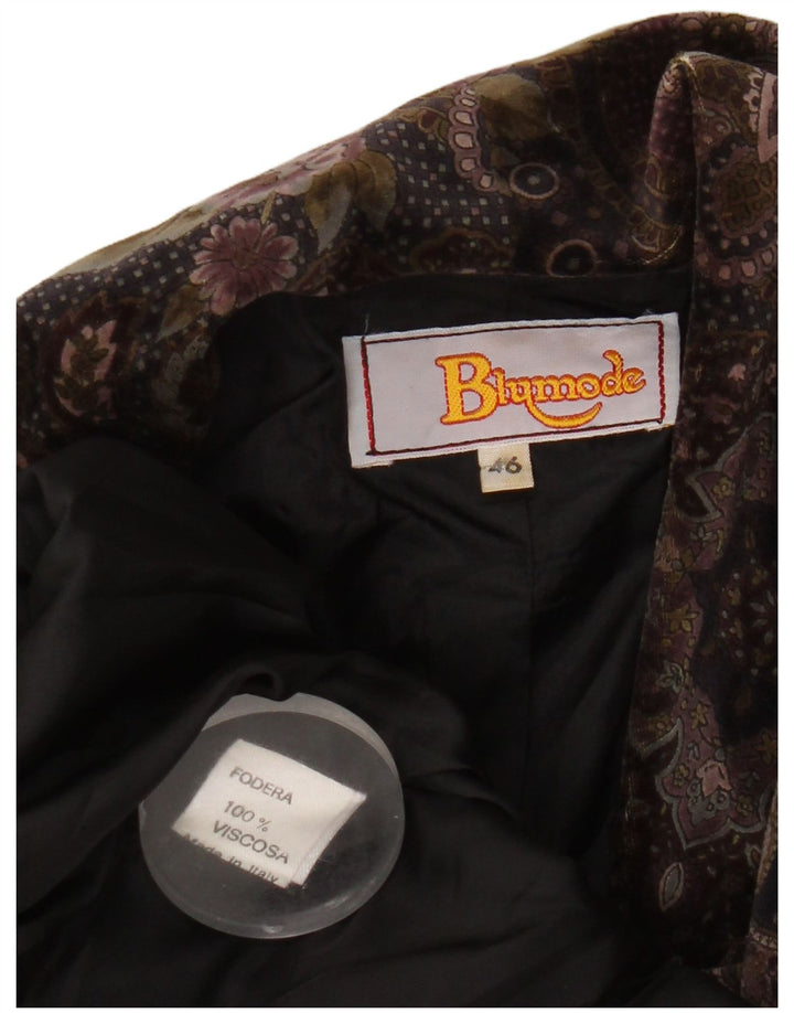 Giacca blazer da donna a 2 bottoni Blumode EU 46 XL Marrone floreale